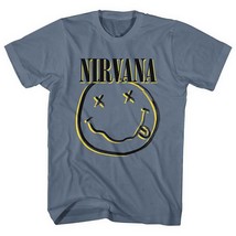 Nirvana Inverse Smile Blue Official Tee T-Shirt Mens Unisex - £24.93 GBP