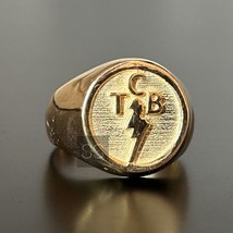 TCB Signet Ring Mens 925 silver Ring Vintage Thanksgiving Gifs Ring TCB Ring - £51.53 GBP