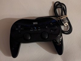 Ufficiale Nintendo Wii Nero Classico Pro con Fili Joystick RVL-005 02 OEM Works - £14.41 GBP