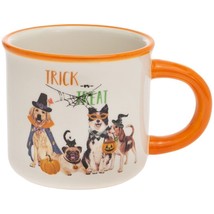 New! HALLOWEEN PUPS MUG WITH ORANGE HANDLE SET OF 2 - £34.57 GBP