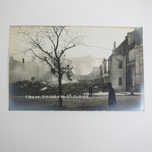 Real Photo Postcard RPPC 1913 Dayton Ohio Flood Third &amp; St. Claire Fire Antique - £16.06 GBP