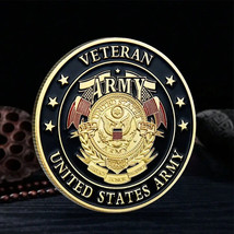 New United States Army Veteran Gold Coin Souvenir Gift Service Honor Integrity - £7.40 GBP