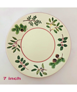 7.5 inch Pillar Candle Plate with Holly Berries and Pine Cones Dimensional - $37.91 CAD