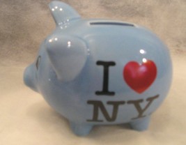 LITTLE BLUE &#39;I LOVE NY&#39; PIGGY BANK &quot;CITY MERCHANDISE&quot;  WORLD&#39;S GREATEST ... - £5.45 GBP