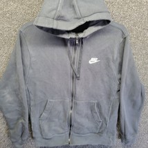 Vintage Nike Full-Zip Hoodie Men&#39;s Sz Small Black Sweater Skateboarding READ** - £18.95 GBP