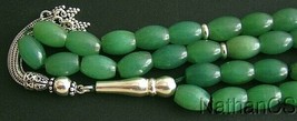 Prayer Beads Tesbih Komboloi Nephrite Jade &amp; Sterling Silver - £165.58 GBP