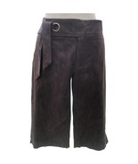Cache Brown Jacquard Self Belt Walking Bermuda City Short Pant Textured ... - $48.14 CAD