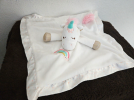 Douglas Baby Unicorn White Security Blanket Lovey Rainbow Gold Wings Pink Hearts - £9.08 GBP