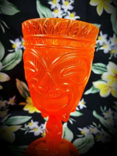Primary image for Orange Acrylic TIKI Goblet VLV Hawaiian drink souvenir Cocktail Bar Cup 11.7oz