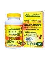 Peruvian Maca Root Capsules with Black Pepper 150 ct. Premium Yellow Maca, Red M - $19.96