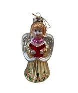 Mercury Glass Angel Caroler Ornament Blown Glass Christmas Vintage Taiwan - £12.83 GBP