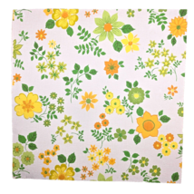 Vintage Wallpaper Sample Sheet 60s 70s Retro Yellow Green Floral Flowers... - £7.81 GBP