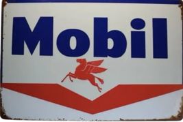 Mobil Exxon Retro Vintage Gas Gasoline Oil Tin Sign 8x12 inches Station Q - $34.91 CAD