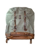 VTG 1958 Swiss Army Sattler Backpack Paul Scherrer Military Leather Canvas - $228.01 CAD