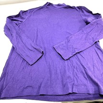 Croft &amp; Barrow Shirt Womens Size Medium Purple Cotton Long Sleeve Mock Neck - £10.67 GBP