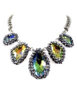 Multicolor Statement Faceted Necklace Wedding Party Prom Necklaces For W... - $27.69