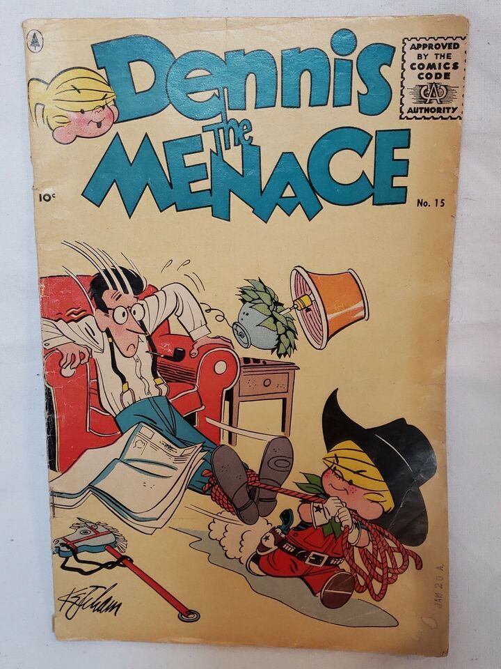 Dennis The Menace Comic Book #15 Hank Ketcham Wiseman Art 1956 Silver Vi... - $22.06