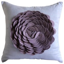 Felt 3D Origami Flower Blue Faux Suede Fabric 16x16 Cushion Covers, Dreamy Rose - £19.76 GBP+