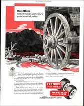 1952 Mansfield Tires: Century tires l Vintage Print Ad  nostalgic yankee d3 - £17.72 GBP