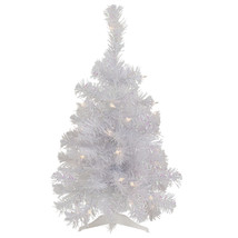 US Seller 2&#39; Rockport White Pine Artificial Christmas Tree Clear Lights Fast Shi - $62.98