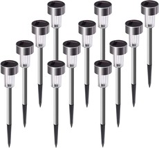 Solar Lights Outdoor Christmas 12Pack Stainless Steel Outdoor Solar Lights Water - £32.25 GBP