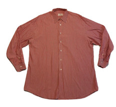 Ermenegildo Zegna Long Sleeve Button Up Dress Shirt Mens Large Red White Stripes - £19.27 GBP