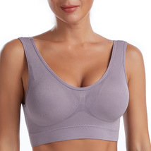 Compression Wirefree High Support Bra for Women Everyday Wear Exercise Gray - £10.15 GBP