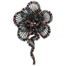 LO2395 - Imitation Rhodium White Metal Brooches with Top Grade Crystal  in Multi - $83.50 CAD