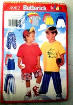 Butterick 4902 Pattern for Child T-shirt, Tank Top, Shorts, Pants, All Sizes, Fa - £4.74 GBP
