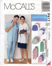 McCall&#39;s 9359 Misses &amp; Men&#39;s Scrubs Lab Uniforms Jackets Pants Size S,M,... - £8.21 GBP