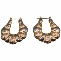 Vintage Hoop Earrings Retro Style 70&#39;s 80&#39;s Vibe Light Weight 1.5&quot; Drop Hinged - £7.82 GBP