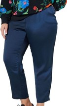 J by Jason Wu Marine Blue Woven Satin Tapered Ankle Pants Plus Size 5X - $89.99
