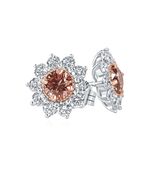 1.70 Karat Runde Kunstdiamanten Grown Vivid Pink Diamant Ohrstecker 14k ... - $989.56