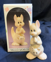 VTG 1988 Hello World! Samuel Butcher Kangaroo with baby Enesco 521175 - £6.30 GBP