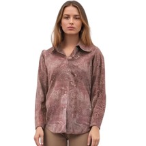 New York Company Pink Mauve Paisley Button Down Top Size S - £20.10 GBP