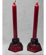 AVON 1876 CAPE COD RUBY Dual Purpose Single Light Candlesticks By Wheato... - $274.64 MXN