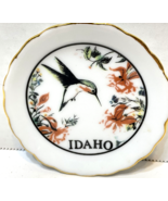 Vintage Souvenir Idaho Hummingbird Mini Plate 3.5 inches Gold Trim - $9.63