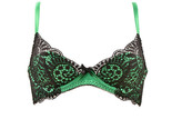 L&#39;AGENT BY AGENT PROVOCATEUR Womens Bra Lace Padded Green/Black Size 32B - $29.09