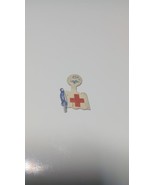 Vintage Red Cross Small Metal Pin Button - 1&quot; Unbent - £3.05 GBP