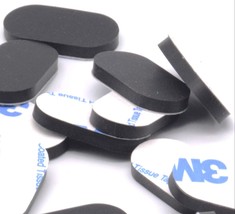 1/2&quot; x 1&quot; x 1/8&quot; Oval Shaped Rubber Feet  3M Backing  Various Package Sizes - £8.11 GBP+