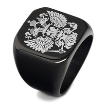 Steel Soldier Double Eagle Ring Men Ring Fashion Jewelry For Men a Coat Of Arms  - £8.46 GBP