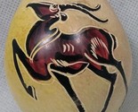 Etched Gazelle Antelope African Marble Stone Egg - $14.95