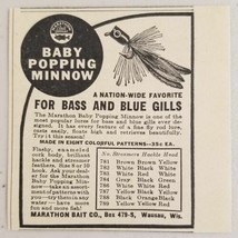 1947 Print Ad Marathon Baby Popping Minnow Fishing Lures  - $7.99