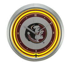 NCAA Florida State Seminoles 15 inch Neon Wall or Tabletop Clock - £33.40 GBP