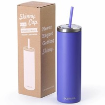 Cupture Skinny Cup 16 oz. Double Wall Insulated Stainless Steel Tumbler ~ Violet - £20.90 GBP