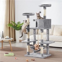 59 Inches Cat Tree Bed Cat Condo Activity Tree W/ Scratching Post For Adult Cats - £89.80 GBP