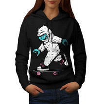 Wellcoda Monster Skateboard Womens Hoodie, Crazy Casual Hooded Sweatshirt - £29.06 GBP