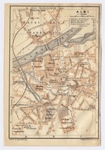 1914 Antique City Map Of Albi / MIDI-PYRENEES / France - $23.05