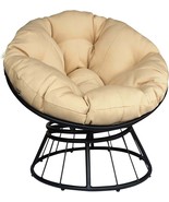 Papasan Wicker Rattan Swivel Chair Indoor - Fluffy Cushion Moon Chair - $355.59 CAD