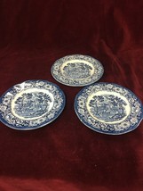 3 pcs Vintage Liberty Blue Cake Bread Butter Plate England Monticello 6 Inch - £21.70 GBP